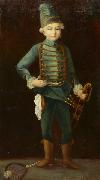 Friedrich August von Kaulbach Portrat eines Jungen in Husarenuniform oil